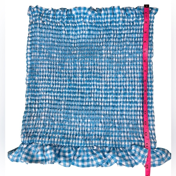 BCBGeneration Smocked Top & Pull on Mini Skirt in Blue Gingham Size M - Picture 7 of 10